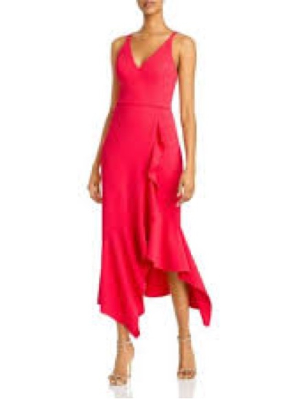 NWT Aqua V-Neck Asymmetrical Pink Dress Sz.0